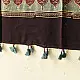 mulberry silk ajrakh dupatta horizontal floral stripe block print minaret teardrop border madder red indigo hand block printed natural dyed silk dupatta
