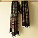 mulberry silk ajrakh dupatta horizontal floral stripe block print minaret teardrop border madder red indigo hand block printed natural dyed silk dupatta