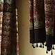 mulberry silk ajrakh dupatta horizontal floral stripe block print minaret teardrop border madder red indigo hand block printed natural dyed silk dupatta