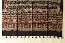 Ajrakh Mulberry Silk Dupatta | Natural dyed - C
