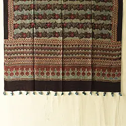 Ajrakh Mulberry Silk Dupatta | Natural dyed - C
