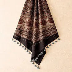 Sakhi . सखी ⁂ Ajrakh Block Printed Pure Cotton Dupatta  (07)