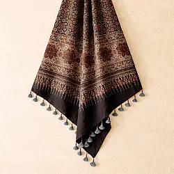 Sakhi . सखी ⁂ Ajrakh Block Printed Pure Cotton Dupatta  (07)