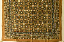 Neelanjana . नीलांजना ~ Square Ajrakh Cotton Mustard Yellow Scarf