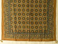 Neelanjana . नीलांजना ~ Square Ajrakh Cotton Mustard Yellow Scarf