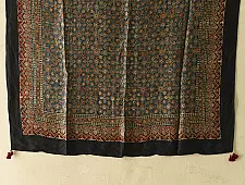 Neelanjana . नीलांजना ~ Ajrakh Block Printed - Square Modal Silk Scarf - D