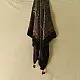 indigo red ajrakh silk square scarf intricate geometric pattern black border hand block printed natural dyed scarf