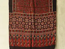 Anagi | Natural Dyed Ajrakh - Modal Silk Red Stole