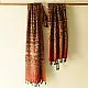 mulberry silk ajrakh dupatta terracotta red indigo geometric floral medallion block print large four-petaled flower band hand block printed natural dyed silk dupatta