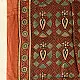 mulberry silk ajrakh dupatta terracotta red indigo geometric floral medallion block print large four-petaled flower band hand block printed natural dyed silk dupatta