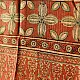 mulberry silk ajrakh dupatta terracotta red indigo geometric floral medallion block print large four-petaled flower band hand block printed natural dyed silk dupatta