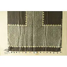 Ajrakh Mulberry Silk Dupatta - Grey