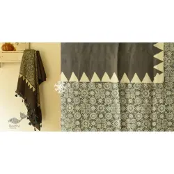 Ajrakh Mulberry Silk Dupatta - Grey