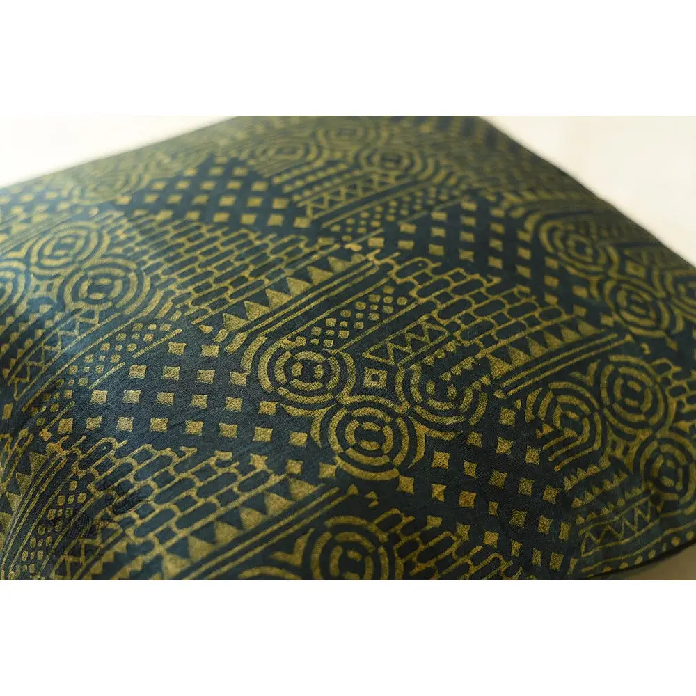 shop Mashru Block Printed ~ Ajrakh Cushion Cover