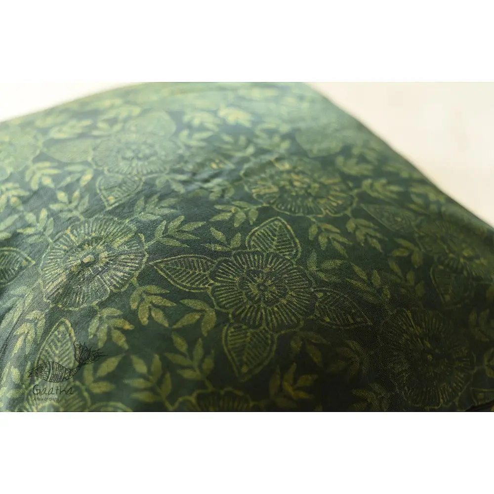 shop Mashru Block Printed ~ Ajrakh Cushion Cover