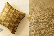 Ajrakh Block Printed ~ Cushion Cover - Mashru