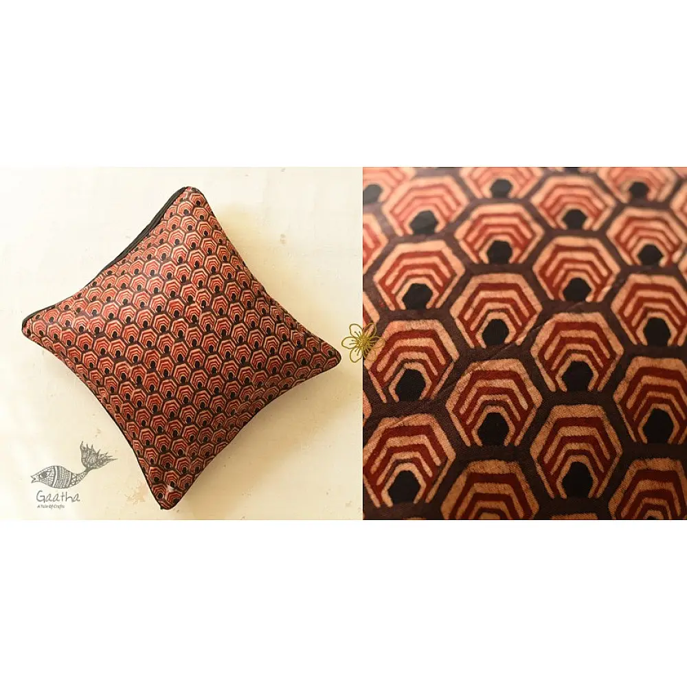 shop Mashru Cushion Cover ~ Ajrakh Printed