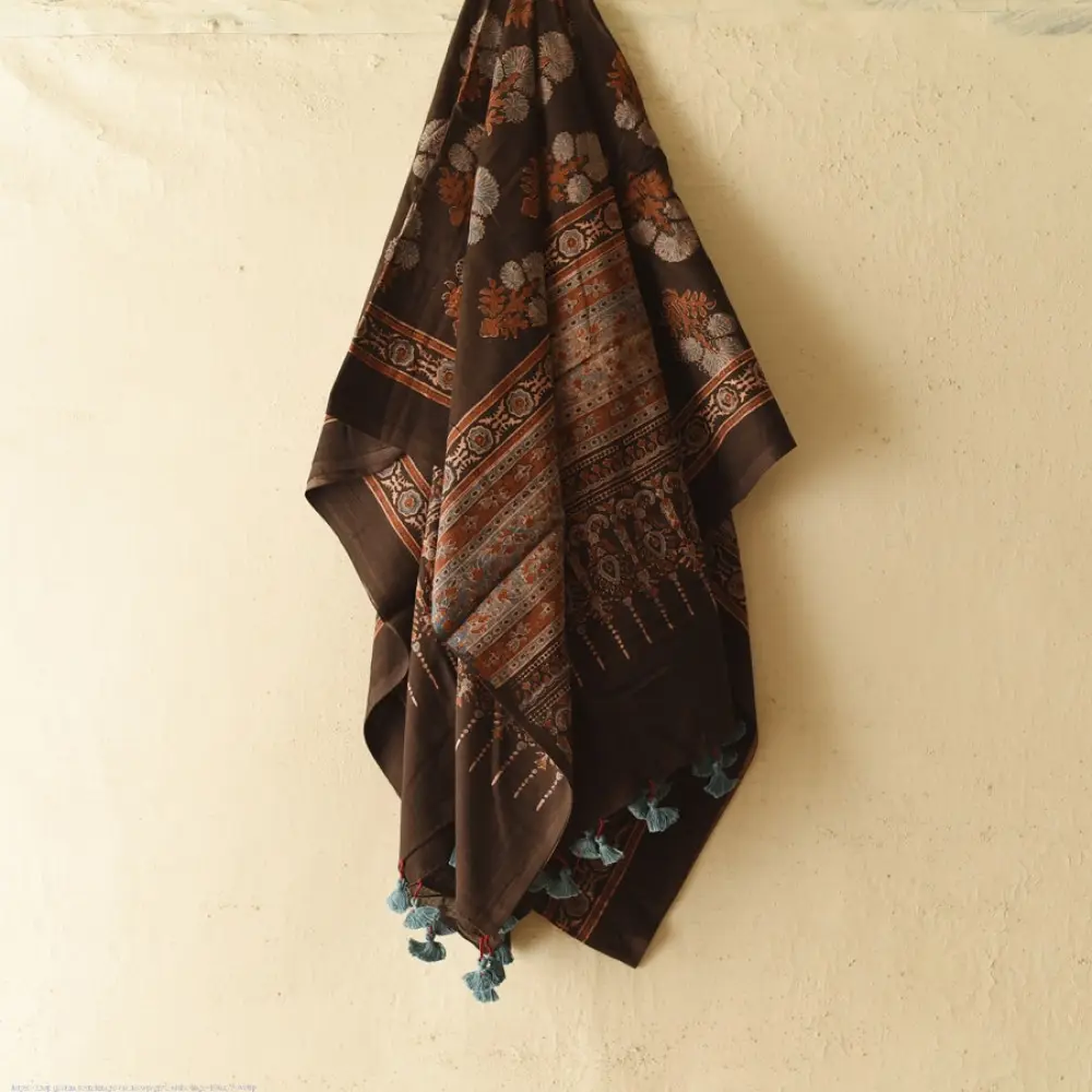 Shop Ajrakh Block Printed Pure Cotton Dupatta