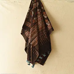 Sakhi . सखी ⁂ Ajrakh Block Printed Pure Cotton Dupatta (08)