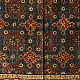 red ajrakh cotton square scarf indigo blue cream floral jaal block print hand block printed natural dyed scarf tassels