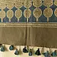 moss green teal blue ajrakh cotton stole hand block printed geometric star lattice body ornate mihrab arched border traditional artisanal scarf sustainable fashion natural dyed with tassels