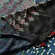deep indigo blue madder red ajrakh modal silk saree hand block printed checkerboard chowk geometric jaal bundi medley polka dot pallu traditional ethnic wear sustainable luxury natural dyed with tassels