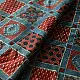 deep indigo blue madder red ajrakh modal silk saree hand block printed checkerboard chowk geometric jaal bundi medley polka dot pallu traditional ethnic wear sustainable luxury natural dyed with tassels