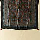indigo ajrakh silk square scarf red floral pattern hand block printed natural dyed scarf tassels