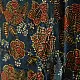 indigo ajrakh silk square scarf red floral pattern hand block printed natural dyed scarf tassels