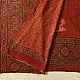 Online  Ajrakh Block Printed Mul Cotton Red Saree