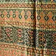 mulberry silk ajrakh dupatta black teal indigo blue diamond jaal block print geometric border terracotta red accents hand block printed natural dyed silk dupatta