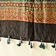 mulberry silk ajrakh dupatta black teal indigo blue diamond jaal block print geometric border terracotta red accents hand block printed natural dyed silk dupatta