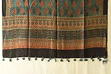 Ajrakh Mulberry Silk Dupatta | Natural dyed - E