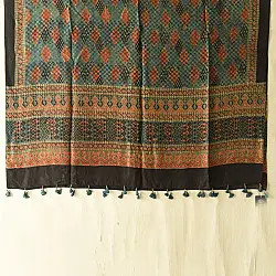 Ajrakh Mulberry Silk Dupatta | Natural dyed - E