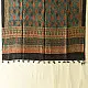 mulberry silk ajrakh dupatta black teal indigo blue diamond jaal block print geometric border terracotta red accents hand block printed natural dyed silk dupatta