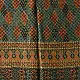 mulberry silk ajrakh dupatta black teal indigo blue diamond jaal block print geometric border terracotta red accents hand block printed natural dyed silk dupatta