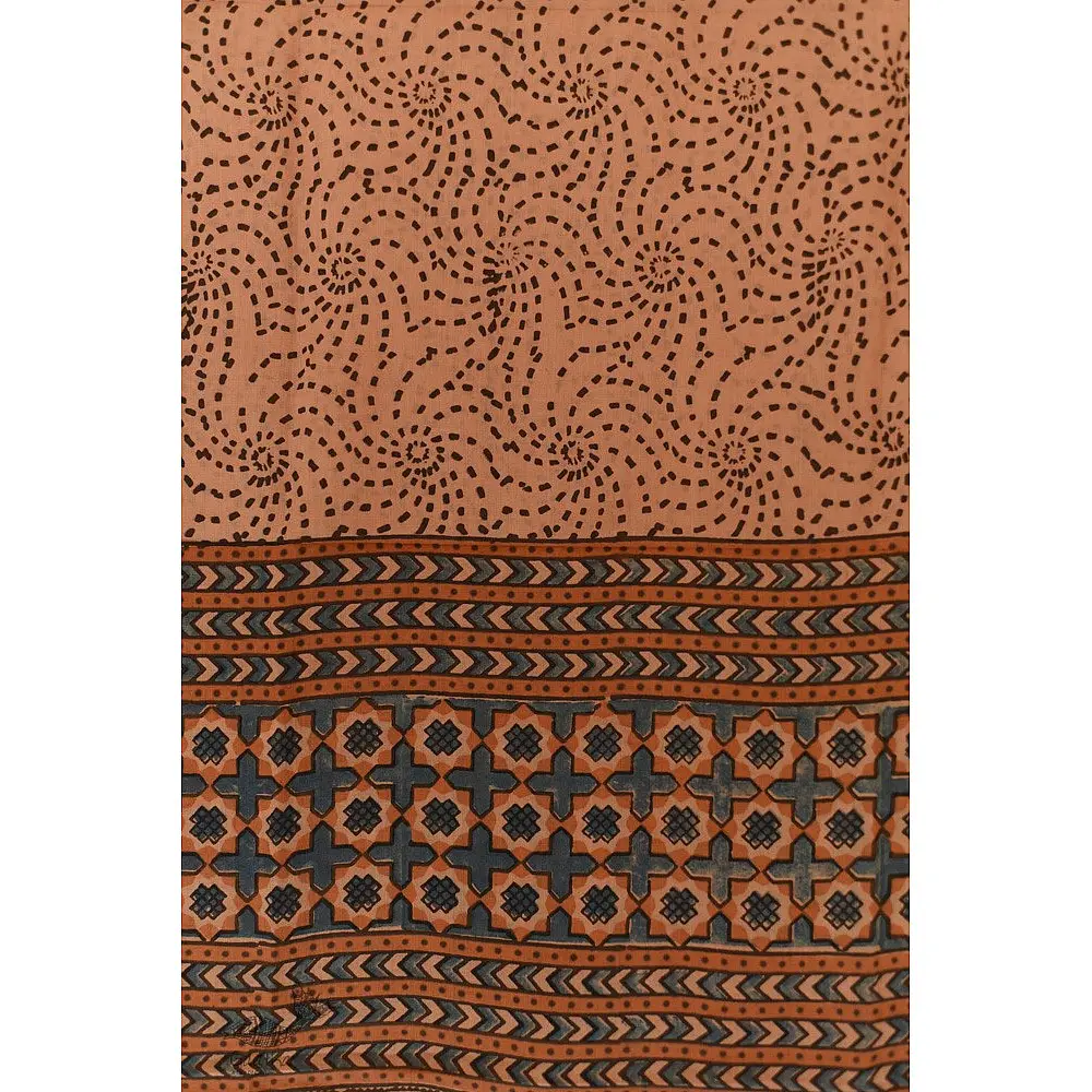 handloom Cotton - Ajrakh Block Printed Dupatta