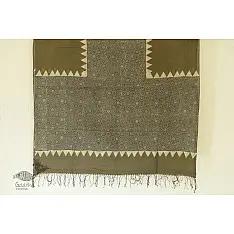 Grishma . ग्रीष्‍म | Handwoven Cotton - Ajrakh Block Dupatta - Grey
