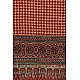 Handwoven Cotton - Ajrakh Block Printed Dupatta With Red Checks