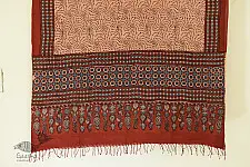 Grishma . ग्रीष्‍म | Handwoven Cotton - Ajrakh Block Printed Dupatta - Brown & Beige 