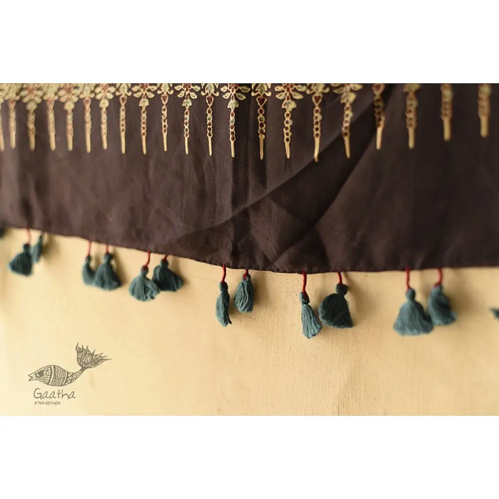 buy Ajrakh Printed Mulberry Silk stole