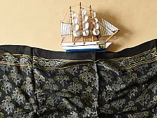 Anagi | Natural Dyed Ajrakh Printed - Modal Silk Black Stole