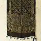chocolate brown indigo blue moss green ajrakh modal silk dupatta hand block printed floral sprig jaal body ornate circular medallion pallu traditional mihrab arched detail wedding festive wear sustainable luxury natural dyed with tassels
