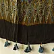 chocolate brown indigo blue moss green ajrakh modal silk dupatta hand block printed floral sprig jaal body ornate circular medallion pallu traditional mihrab arched detail wedding festive wear sustainable luxury natural dyed with tassels