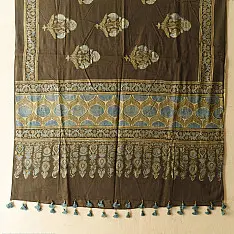 Sakhi . सखी ⁂ Ajrakh Block Printed Pure Cotton Dupatta  (10)