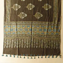 Sakhi . सखी ⁂ Ajrakh Block Printed Pure Cotton Dupatta  (10)