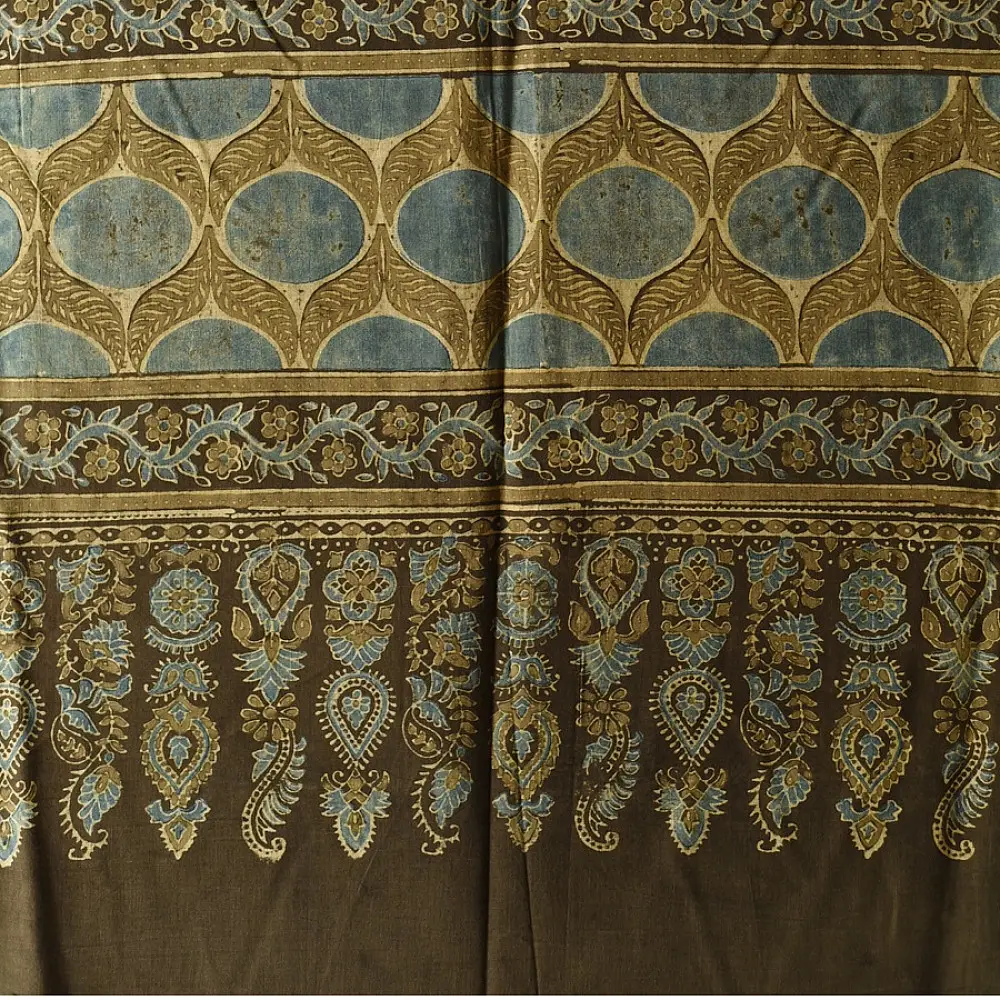 Dual-toned Ajrakh dupatta with natural dye finish