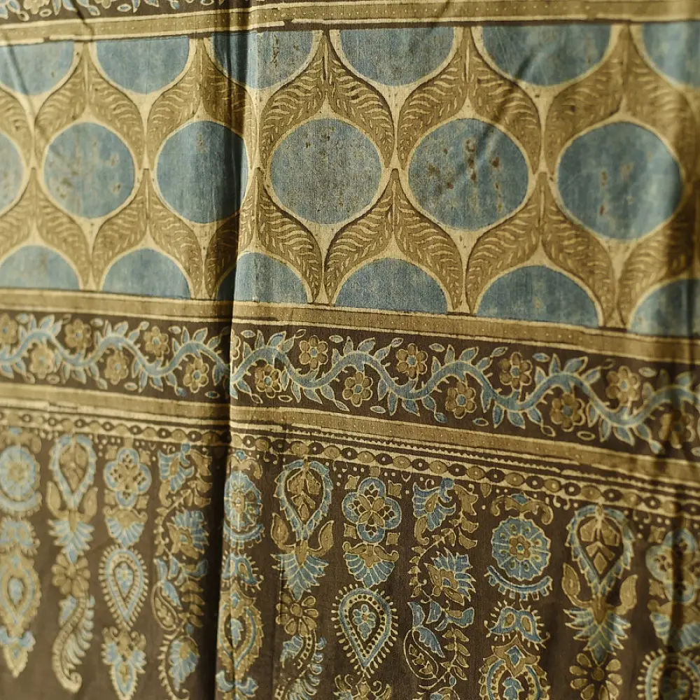 Dual-toned Ajrakh dupatta with natural dye finish