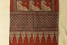 Amoha . अमोहा | Ajrakh Block Printed Cotton Red Stole