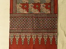 Amoha . अमोहा | Ajrakh Block Printed Cotton Red Stole